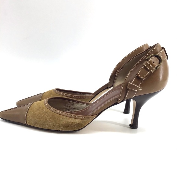 Coach Shoes - COACH Scarlett Camel Suede Pointed Toe Heels